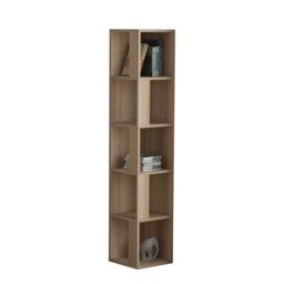 Decortie Piano' Modern Corner Bookcase Display Unit 158.9cm in Natural - Size: 1 Pack - thumbnail 2