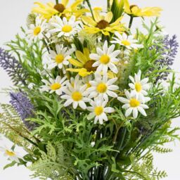 Scottish Everlastings Ltd 52cm Mixed Floral Bouquet in 23.5cm Black Vase in Yellow - thumbnail 2
