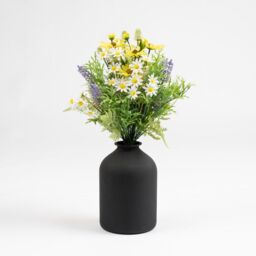 Scottish Everlastings Ltd 52cm Mixed Floral Bouquet in 23.5cm Black Vase in Yellow - thumbnail 3
