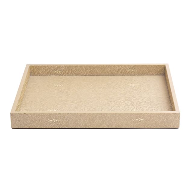 Posh Trading Company Chelsea Medium Tray - Faux Shagreen Natural in Beige - image 1