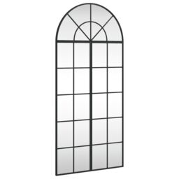 Berkfield Home Wall Mirror Black 60x130 cm Arch Iron - thumbnail 2