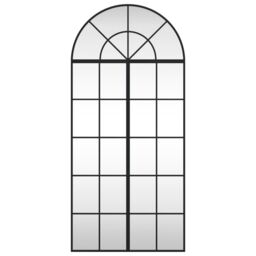 Berkfield Home Wall Mirror Black 60x130 cm Arch Iron - thumbnail 3