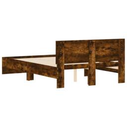 Berkfield Home Durable Bed Frame without Mattress Smoked Oak 120x190 cm Small Double in Brown - thumbnail 7