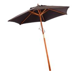 Oypla 2.1m Wooden Garden Parasol in Black - thumbnail 1