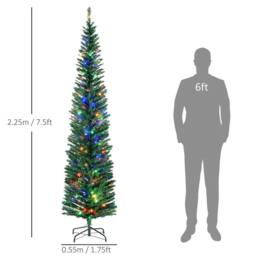 Havendro Pencil Christmas Tree with Colourful Lights, Steel Base in Green - thumbnail 2