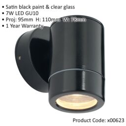 Loops 2 PACK Outdoor IP65 Wall Downlight - Dimmable 7W LED GU10 - Satin Black - thumbnail 2