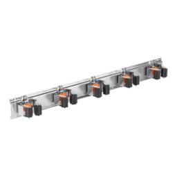 SPETLEK 5 Grip Wall Mount Tool Rail 50cm Heavy Duty Steel Garage in Metallic Silver - thumbnail 4