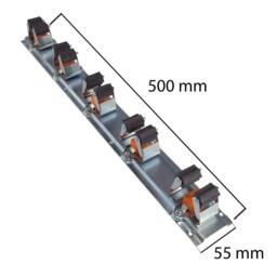 SPETLEK 5 Grip Wall Mount Tool Rail 50cm Heavy Duty Steel Garage in Metallic Silver - thumbnail 2