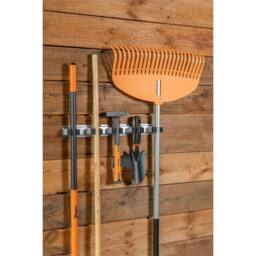 SPETLEK 5 Grip Wall Mount Tool Rail 50cm Heavy Duty Steel Garage in Metallic Silver