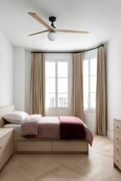 Netlighting Klim Large Smart Ceiling Fan Black Pine Blades E27 Light in Natural - thumbnail 2