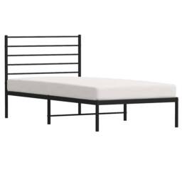 Berkfield Home Metal Bed Frame with Headboard Black 90x200 cm - thumbnail 5
