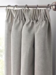 Luxury Living Chenille Blackout Pencil Pleat Top Curtains in Silver - Size: 117 cm x 96.5 cm - thumbnail 2