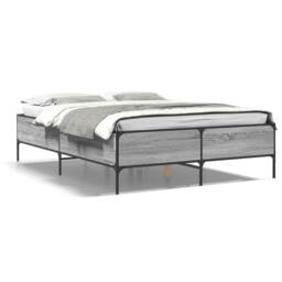 Berkfield Home Bed Frame without Mattress Grey Sonoma 120x200 cm - Size: Small Double - thumbnail 1