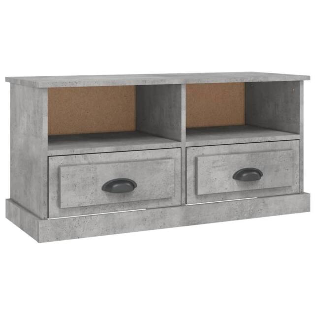 Berkfield Home TV Cabinet Concrete Grey 93x35.5x45 cm Engineered Wood - image 1