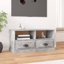 Berkfield Home TV Cabinet Concrete Grey 93x35.5x45 cm Engineered Wood - thumbnail 2