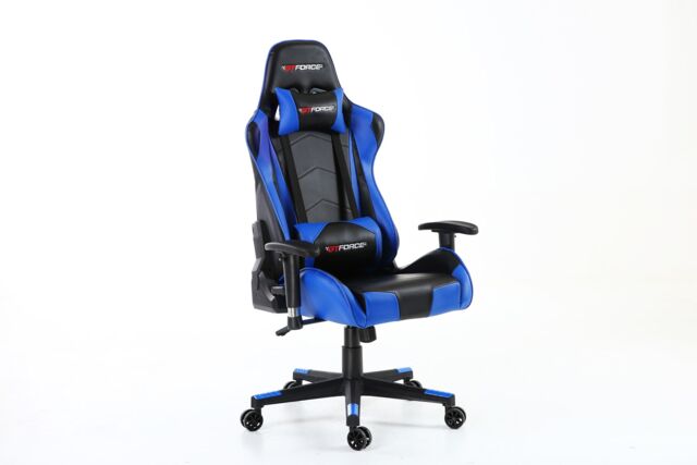 GTForce Pro FX Reclining Sports Racing Office Desk Faux Leather Gaming Chair in Blue - image 1