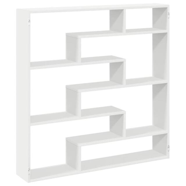 Berkfield Home Wall Cube Shelf 7 Compartments White Engineered Wood - image 1