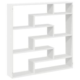 Berkfield Home Wall Cube Shelf 7 Compartments White Engineered Wood - thumbnail 1