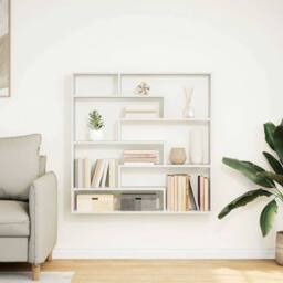 Berkfield Home Wall Cube Shelf 7 Compartments White Engineered Wood - thumbnail 3