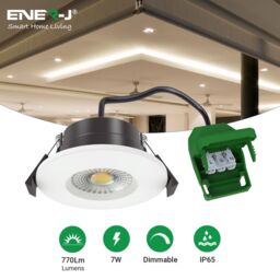 ENER-J 7W Dimmable & CCT Changeable Fire Proof Downlight, IP65 (Pack of 2) in White - Size: 25 cm diameter x 19 cm high - thumbnail 2