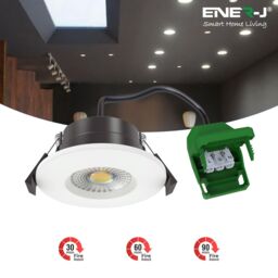 ENER-J 7W Dimmable & CCT Changeable Fire Proof Downlight, IP65 (Pack of 2) in White - Size: 25 cm diameter x 19 cm high - thumbnail 3