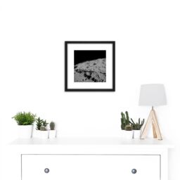 Artery8 Space NASA Apollo 11 Moon Crater 312 Crookes 1969 Photo 8X8 Inch Square Wooden Framed Wall Art Print Picture with Mount in Black - thumbnail 2