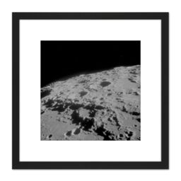 Artery8 Space NASA Apollo 11 Moon Crater 312 Crookes 1969 Photo 8X8 Inch Square Wooden Framed Wall Art Print Picture with Mount in Black - thumbnail 1
