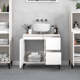Berkfield Home Bathroom Cabinet White 65x33x60 cm Engineered Wood - Size: 65 x 33 x 60 cm - thumbnail 3