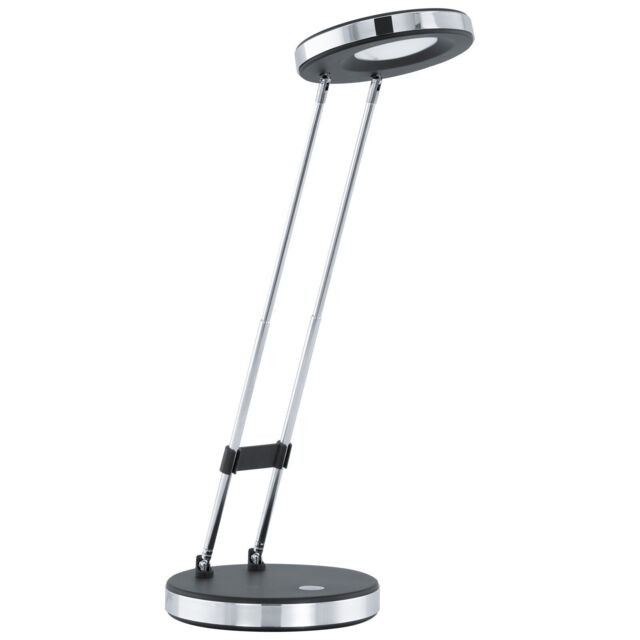 Loops Table Lamp Colour Black & Chrome Modern Rocker Switch Bulb LED 3W Included - image 1