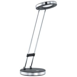 Loops Table Lamp Colour Black & Chrome Modern Rocker Switch Bulb LED 3W Included - thumbnail 1