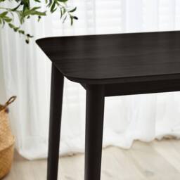 FurnitureboxUK Lynton Large Black Wooden Dining Table & 6 Black Dining Chairs - thumbnail 4