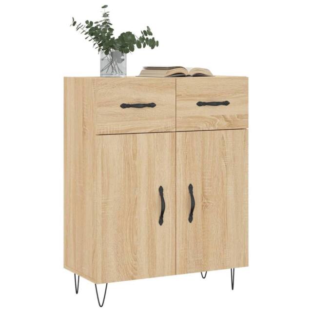 Berkfield Home Sideboard Sonoma Oak 69.5x34x90 cm Engineered Wood in Brown - image 1