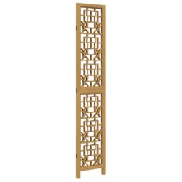 Berkfield Home Room Divider 3 Panels Brown Solid Wood Paulownia - thumbnail 5