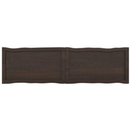 Berkfield Home Table Top Dark Grey 140x40x(2-6) cm Treated Solid Wood Live Edge in Brown - thumbnail 3