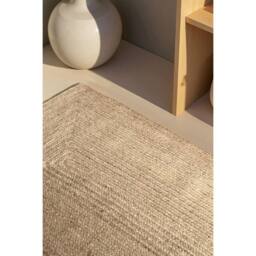 THE RUGS Sharmila Jute Rug Handwoven Reversible Natural Fibre Living Room - Size: 60 cm x 90 cm - thumbnail 7