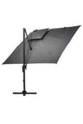Garden Sanctuary Outdoor Large Square 3M LED Cantilever Parasol with Square Base in Dark Grey - thumbnail 5