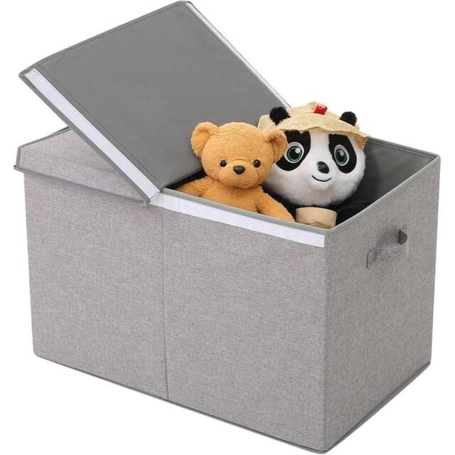 Nordara Grey Large Collapsible Storage Box Toy Chest Kids Room - image 1