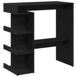 Berkfield Home Beautiful Black Oak Bar Table with Storage Rack, 100x50x101.5 cm - thumbnail 3