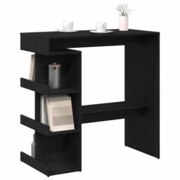 Berkfield Home Beautiful Black Oak Bar Table with Storage Rack, 100x50x101.5 cm - thumbnail 1