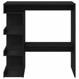 Berkfield Home Beautiful Black Oak Bar Table with Storage Rack, 100x50x101.5 cm - thumbnail 6