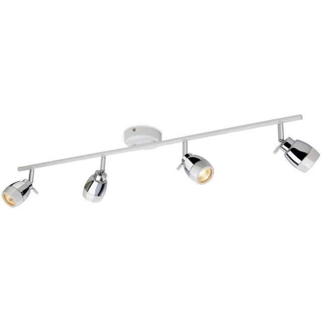 Netlighting Marine 4 Light Spotlights Bar Bathroom Ceiling Light White Chrome IP44 GU10 in Grey