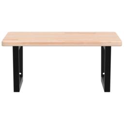 Berkfield Home Elegant Basin Shelf Wall Mounted Steel & Solid Wood Oak in Light Oak - thumbnail 4