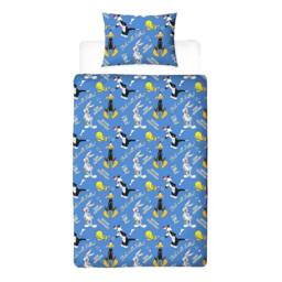 Looney Tunes Thats´s All Folks Reversible Duvet Set in Blue - Size: Double - thumbnail 1