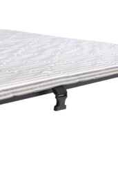 Living and Home Foldable Metal Framed Bed with Mattress and Wheels in Light Grey - thumbnail 9