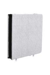 Living and Home Foldable Metal Framed Bed with Mattress and Wheels in Light Grey - thumbnail 3