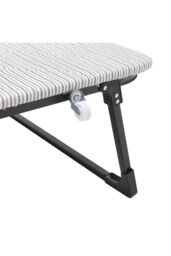 Living and Home Foldable Metal Framed Bed with Mattress and Wheels in Light Grey - thumbnail 8