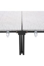 Living and Home Foldable Metal Framed Bed with Mattress and Wheels in Light Grey - thumbnail 7