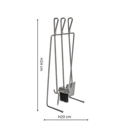 Ivyline Pewter Linear Companion Set H73cm W27cm in Silver - thumbnail 5
