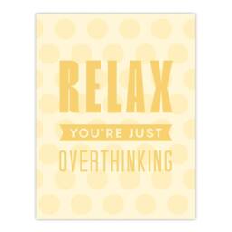 "Artery8 Relax You Are Just Overthinking Pastel Polka Dot Wall Art Print in Yellow - Size: W12"" x H16""" - thumbnail 1