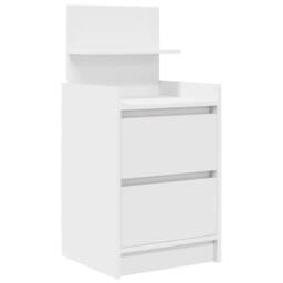 Berkfield Home Durable Bedside Cabinet with 2 Drawers White 38x34x80 cm - Size: 38 x 34 x 80 cm - thumbnail 3